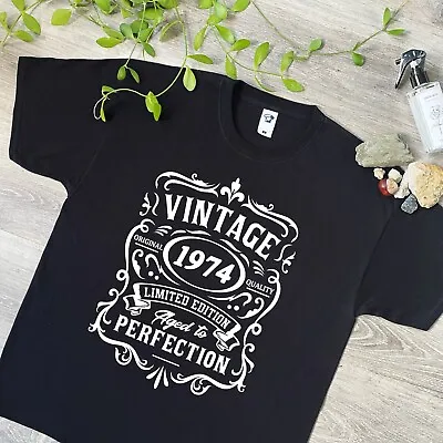 Buy Vintage 1974 Birthday T Shirt, Funny Cool Gift Idea, 50th Bday Present, 700 • 10.85£