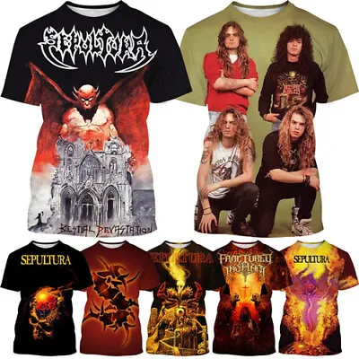 Buy 3D Printing Loose Men's And Women's T-shirt Tops Tee Metal Rock Band Sepultura • 10.79£
