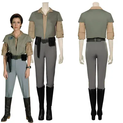 Buy Star Wars:Leia Organa Solo Cosplay Costume Top Pants Vest Bag Outfit Halloween  • 52.43£
