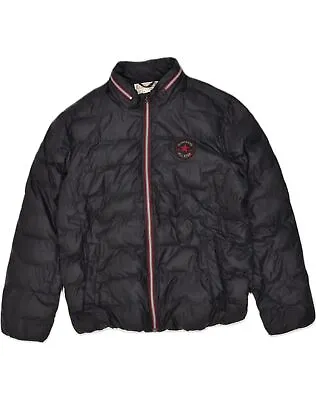 Buy CONVERSE Mens Hooded Padded Jacket UK 40 Large Black Nylon AF91 • 30.54£