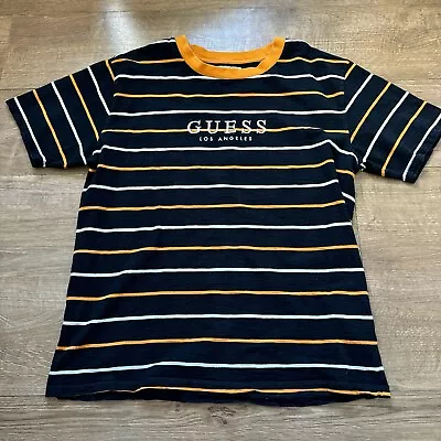 Buy Guess ‘Los Angeles’ T-Shirt | Orange N White Stripes | Men’s Medium • 14£