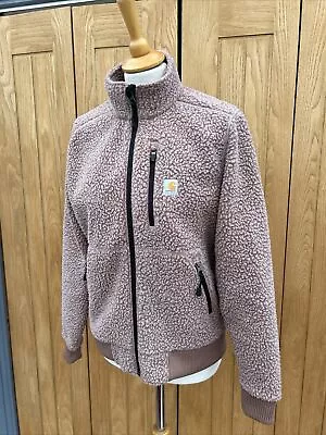 Buy Ladies Carhartt Jacket Fleece Zipped Workwear Coat, Pink, Women's Small UK 4-10 • 95£