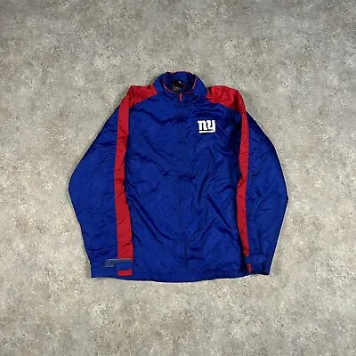 Buy New York Giants Reebok Track Jacket Mens Large Blue Full Zip Windbreaker USA NFL • 19.99£