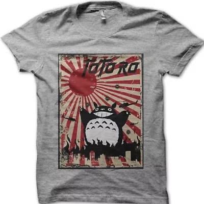 Buy Godzilla Totoro Rising Sun Battle Printed T-shirt 9109 • 13.95£