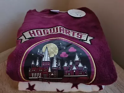 Buy Ladies Harry Potter Hogwarts Fleece Pyjamas Women's Warm Cosy Winter PJs Size • 25£