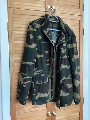 Buy Le Breve Mens Jacket - Camouflage Pattern - Size Medium - Tuck Away Hood - NWT • 29£