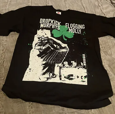 Buy Dropkick Murphys Flogging Molly 2018 Tour Concert LARGE Shirt MADE IN USA Black • 21.50£