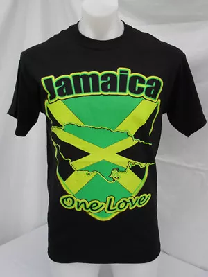 Buy  Jamaica One Love T-Shirts Reggae Rasta Flag Black Unisex African Style  • 6.95£
