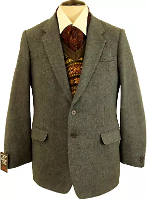 Buy Vintage St Michael Mens 40  Blue Tweed Jacket • 49£