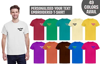 Buy Personalised Embroidered T-Shirt Business Any Text & Logo Valentines Day Tops • 8.99£