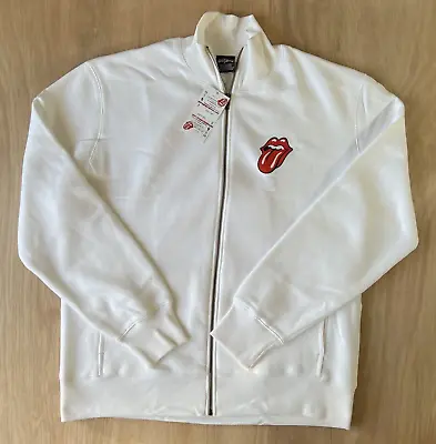 Buy Rolling Stones Classic Tongue White Zip Jacket Size XXL • 34£