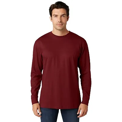 Buy River Road Mens Long Sleeve T-Shirt Ribbed Cuffs Classic Crewneck Cotton Tee TOP • 6.99£