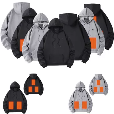 Buy Autumn USB Heated Jacket Hoodies Fashion Long Sleeve Casual Coat Sweatshirt UK • 9.26£