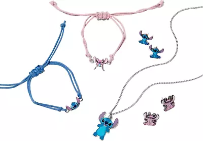 Buy Disney Stitch Jewellery Set, Including 2X Stud Earrings, 2X Adjustable Lace Brac • 21.57£