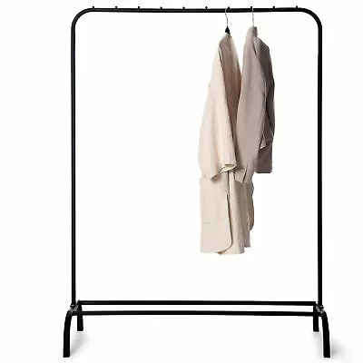 Buy Metal Clothes Hanging Rail With Shoe Rack/Storage Shelf, Smooth Black Finish • 11.99£