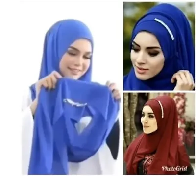 Buy Chiffon Instant Hijab/ 2 Loops Hijabs/ Pearl Hijab/READ DESCRIPTION • 6£