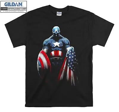 Buy Marvel Captain America Comic T-shirt Gift Hoodie Tshirt Men Women Unisex F311 • 11.99£
