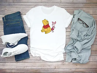 Buy Funny Cartoon Characters Winnie The Pooh Short Sleeve White Men T Shirt • 9.92£
