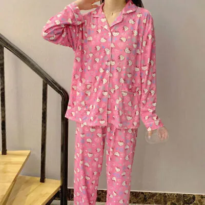 Buy Pajamas Ladies Pyjama Set Female Print Cute Hello Kitty Anime Sleepwear Pjs Gift • 17.11£
