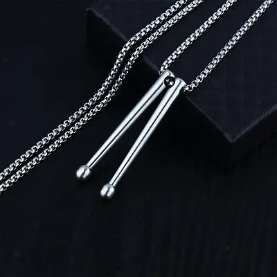 Buy Drumstick Pendant Drummer Necklace Men Necklace Rockers Jazz Band Jewelry Gifts • 5.87£