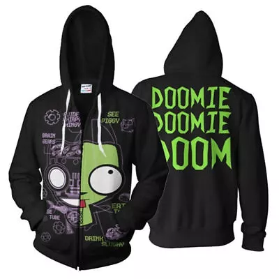Buy Invader Zim GIR In His Dog Disguise Doom Hoodie Costume Anime Jacket Sweatshirt • 30.48£
