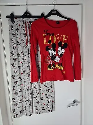 Buy Disney Mickey Mouse Minnie Mouse Long Sleeve Pyjamas Size 8-10 • 6.99£