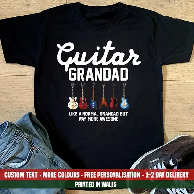 Buy Guitar Grandad Awesome T Shirt Funny Guitarist Birthday Fathers Day Gift Top • 12.99£