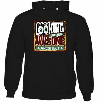 Buy You're Looking Awesome Architect Mens Funny Hoodie Building Designer Draftsman • 24.49£