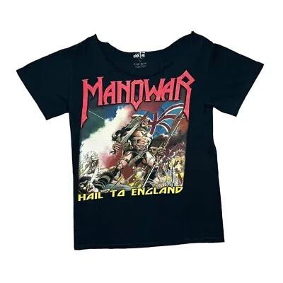 Buy MANOWAR  Hail To England  Power Heavy Metal Band Reworked Cutoff T-Shirt Small • 12.75£