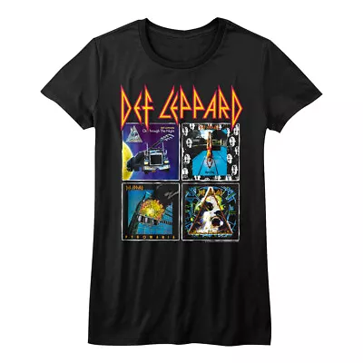 Buy Def Leppard 80s Album Covers Women's T Shirt Glam Rock Band Concert Merch Top • 25.46£