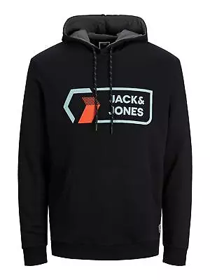 Buy Jack & Jones Mens Hoodies Logo Printed Casual Pullover Warm Hooded Sweatshirt • 24.99£
