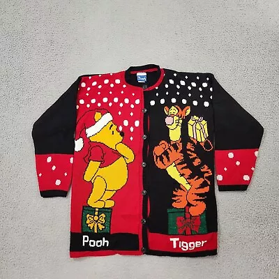 Buy Vintage Winnie The Pooh Tigger Christmas Sweater Adult Small Cardigan Button Up • 75.59£