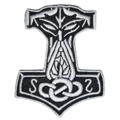 Buy Mjolnir Viking Thor Hammer Loki Odin Skins Iron On Embroidered Patch Applique • 2.51£