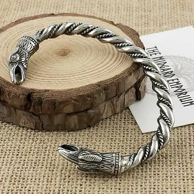 Buy Viking Raven Bracelet Stainless Steel Arm Ring Mens Jewellery Bangle • 17.99£