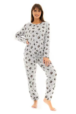 Buy Suzy & Me Ladies Cotton Rich Jersey Pyjamas In A Cute Hedgehog Print • 15£