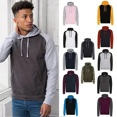 Buy AWDis Baseball Hoodie - Contrast Sleeve Unisex Sporty Stylish Hooded Sweatshirt • 23.09£