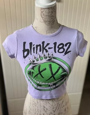 Buy Blink 182 Crop Top Pop Punk Rock Band Merch T Shirt Ladies Size XS Tee • 14.25£