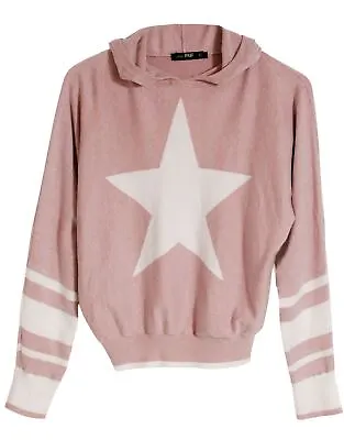 Buy Womens Dusky Pink Summer Jumper Star Design Hoodie Fine Knit • 14.95£