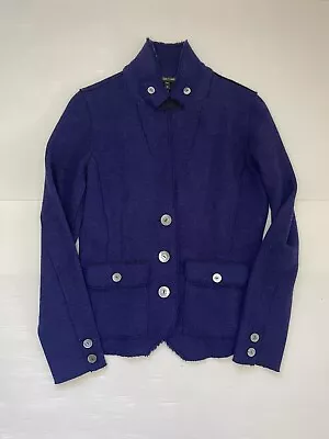 Buy Eileen Fisher Felted Wool Military Jacket Purple Size XS • 42.52£