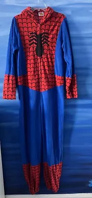 Buy Men's Hooded SPIDERMAN Marvel All In One Sleepsuit 0nesie Pyjamas Unisex Size M • 9.99£