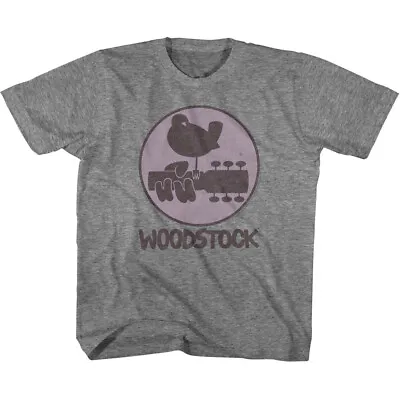Buy Woodstock 1969 Circle Logo Youth T Shirt Rock & Soul Music Merch • 18.07£