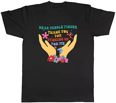 Buy Dear Middle Finger Mens T-Shirt Thank You For Sticking Up For Me Tee Gift • 8.99£