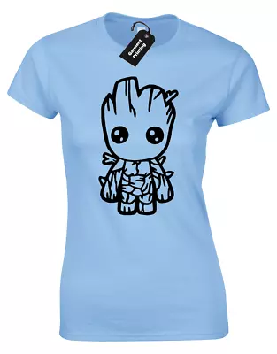 Buy Groot Cartoon Baby Ladies T-shirt Guardians Star Lord Of Galaxy Funny Fan Gift • 7.99£