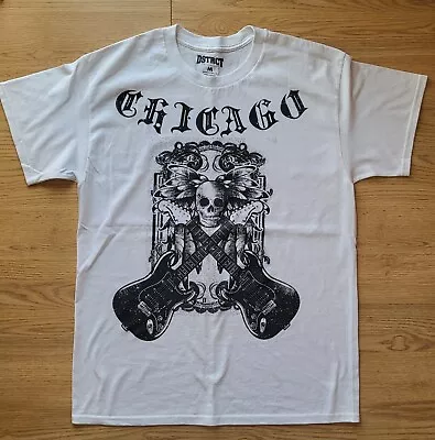 Buy Dstrct Los Angeles White Tshirt Chicago Skull Size M • 5.99£