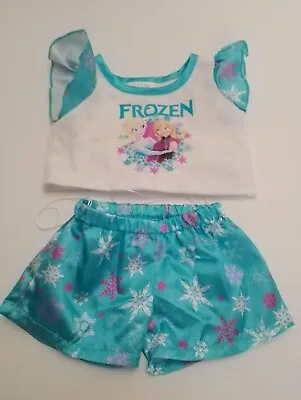 Buy Build A Bear Disney Frozen Princess Shorts T-shirt Pajamas Blue Outfit Workshop • 4.95£
