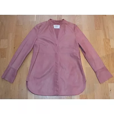 Buy Riani Rose Pink Leather Shirt Jacket Size 8 / 34 Womens Designer Lamb Nappa BNWT • 199.99£