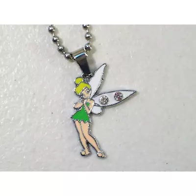 Buy NWOT Disney Tinkerbell Fairy Enamel Charm 24  Ball Chain Necklace Peter Pan • 8.48£