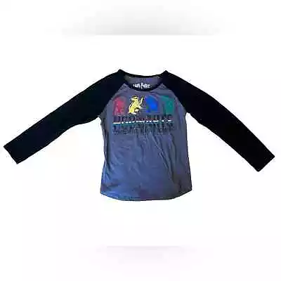 Buy HARRY POTTER Hogwarts Shimmer Graphic Kids Long Sleeve Tee SZ M 7/8 • 7.89£