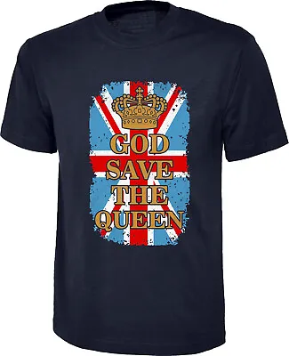 Buy God Save The Queen T-Shirt Queen Elizabeth Platinum Jubilee UK Flag Memorial • 11.99£