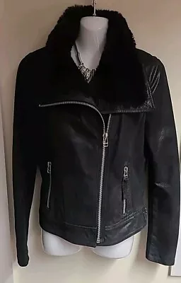 Buy Ladies New Look Genuine Leather Suede Biker Jacket Size Uk 14. Great Condition. • 28£